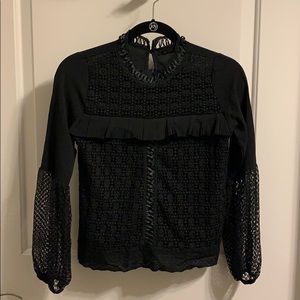 Zibi London lace high neck top